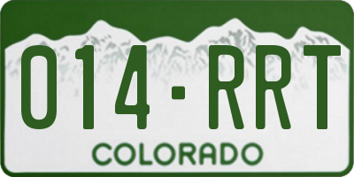 CO license plate 014RRT