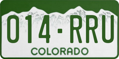 CO license plate 014RRU