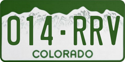 CO license plate 014RRV