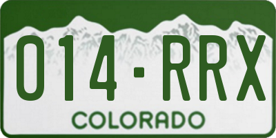 CO license plate 014RRX