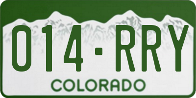 CO license plate 014RRY