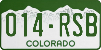 CO license plate 014RSB