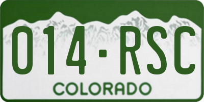 CO license plate 014RSC