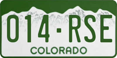 CO license plate 014RSE