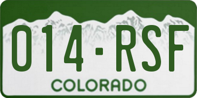 CO license plate 014RSF