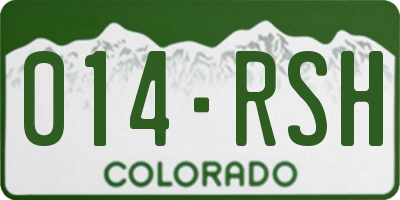 CO license plate 014RSH