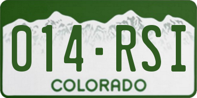 CO license plate 014RSI