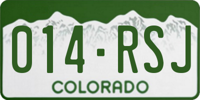 CO license plate 014RSJ