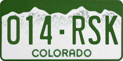 CO license plate 014RSK