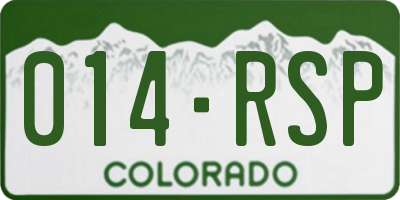 CO license plate 014RSP