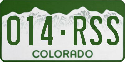 CO license plate 014RSS