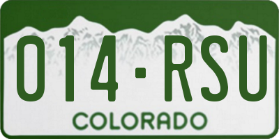 CO license plate 014RSU