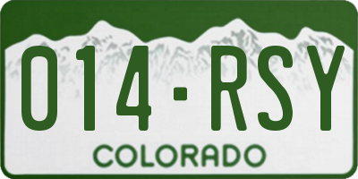 CO license plate 014RSY