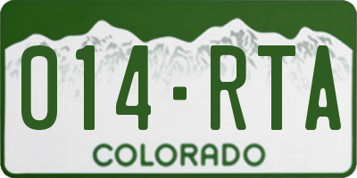 CO license plate 014RTA