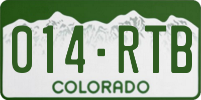 CO license plate 014RTB