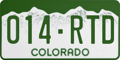 CO license plate 014RTD