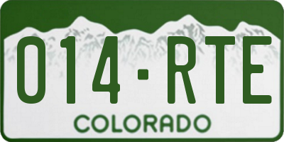 CO license plate 014RTE