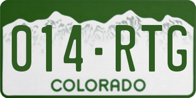CO license plate 014RTG