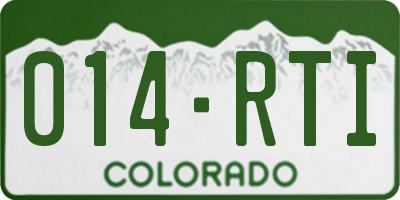 CO license plate 014RTI