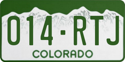 CO license plate 014RTJ