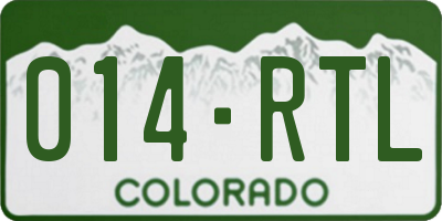 CO license plate 014RTL