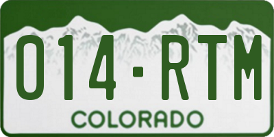 CO license plate 014RTM