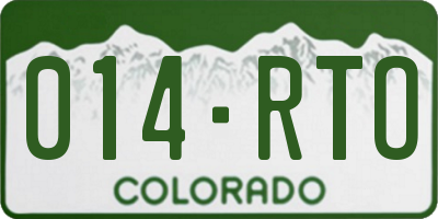 CO license plate 014RTO