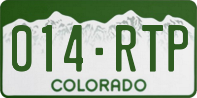 CO license plate 014RTP