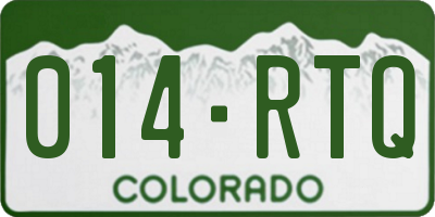 CO license plate 014RTQ