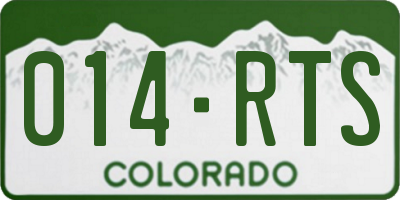 CO license plate 014RTS