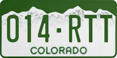 CO license plate 014RTT