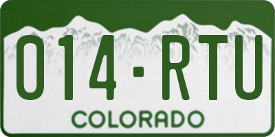 CO license plate 014RTU