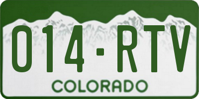 CO license plate 014RTV