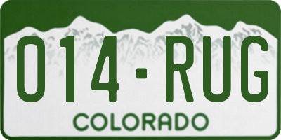 CO license plate 014RUG