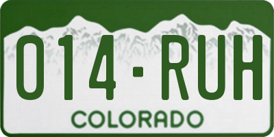 CO license plate 014RUH