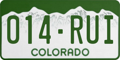 CO license plate 014RUI