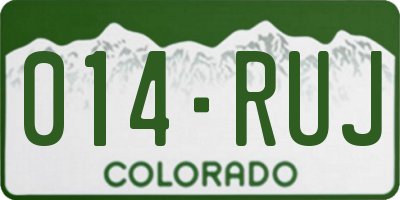 CO license plate 014RUJ