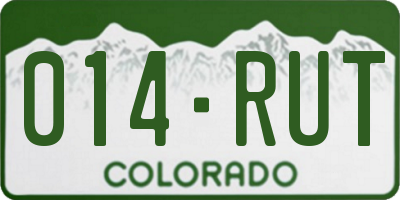 CO license plate 014RUT