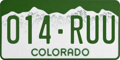 CO license plate 014RUU