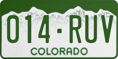 CO license plate 014RUV