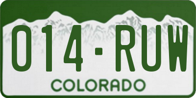 CO license plate 014RUW