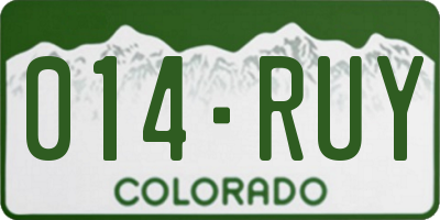 CO license plate 014RUY