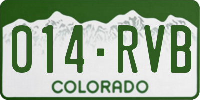 CO license plate 014RVB