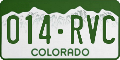 CO license plate 014RVC