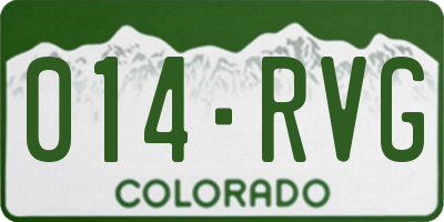 CO license plate 014RVG