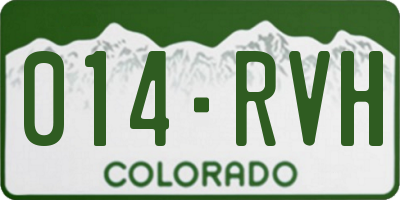 CO license plate 014RVH