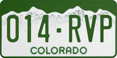 CO license plate 014RVP