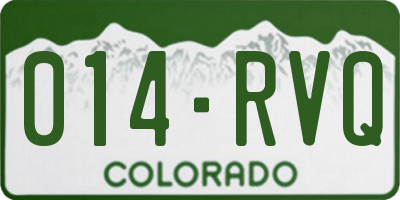 CO license plate 014RVQ