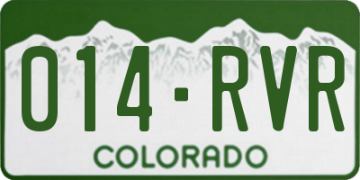 CO license plate 014RVR