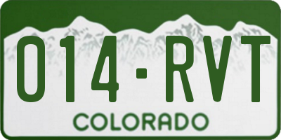 CO license plate 014RVT